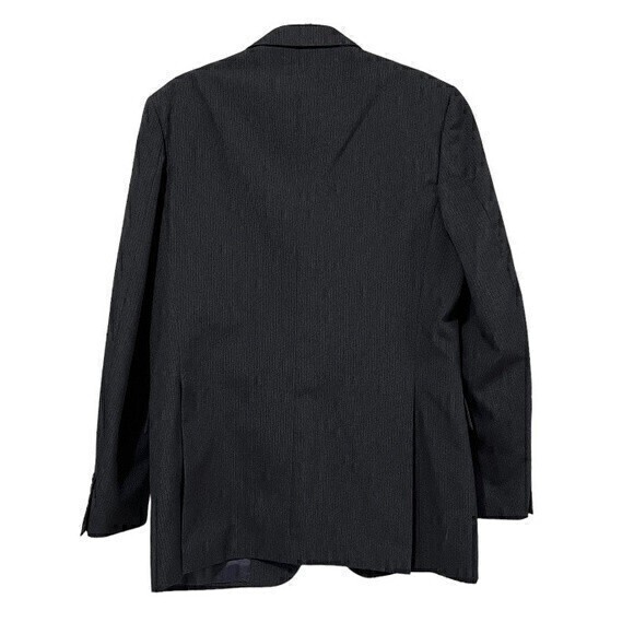 Gino Cappeli Navy Blue Pinstripe Blazer Vest Clip on Tie Set Size 42L‎ - Picture 2 of 16